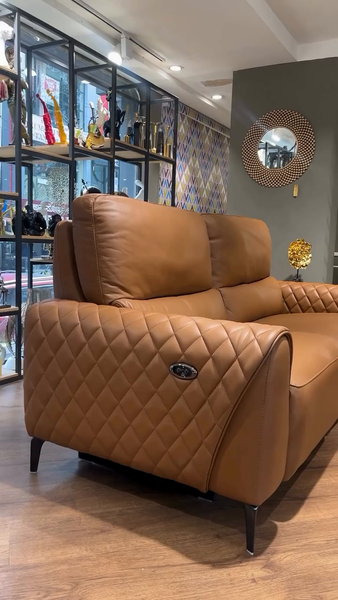 Premium Leather Sofa Seater Grey ZA28